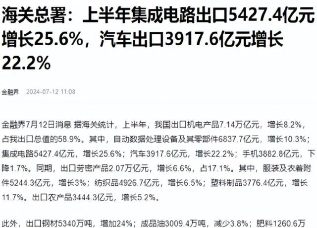 上半年中國(guó)芯片出口5427億，歐美繃不住了，美國(guó)封鎖技術(shù)失敗(圖3)