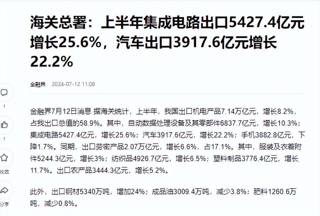 上半年中國芯片出口5427億，歐美繃不住了，美國封鎖技術失??？(圖22)